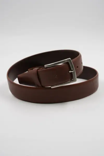 Genuine Leather Classic Plain Tan Color Suit Belt
