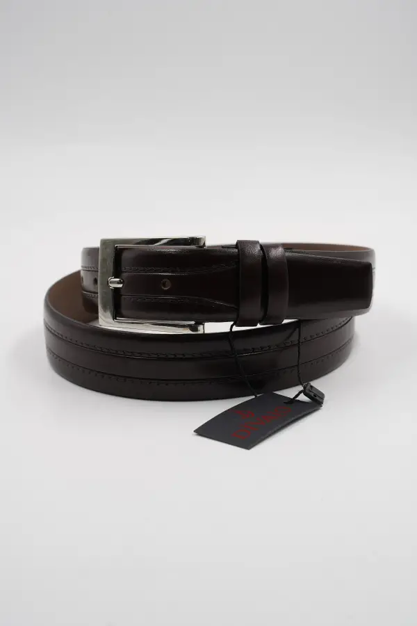 Genuine Leather Classic Brown Patterned Suit Belt