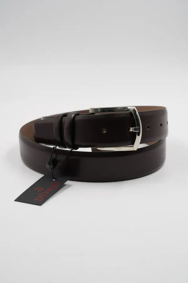 Genuine Leather Classic Brown Patterned Suit Belt