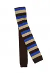 Brown Blue Patterned Tie