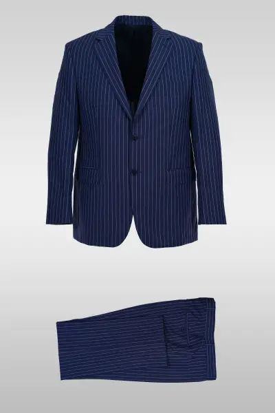 Striped Parliament Blue Suit