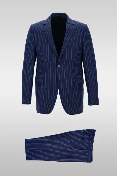 Light Navy Striped Suit