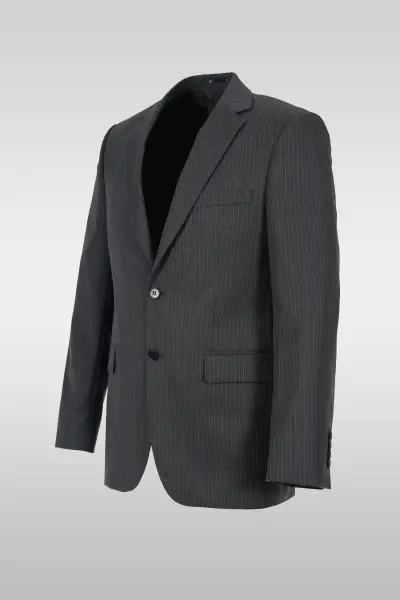 Dark Gray Striped Suit