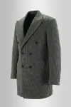 Gray Checkered Buttoned Coat