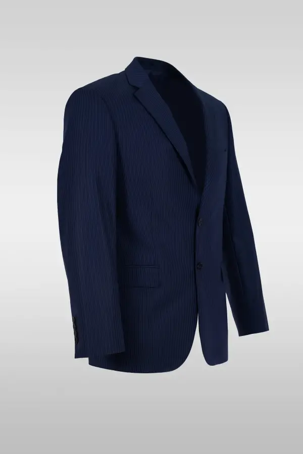 Striped Navy Blue Suit