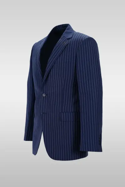 Light Navy Striped Suit