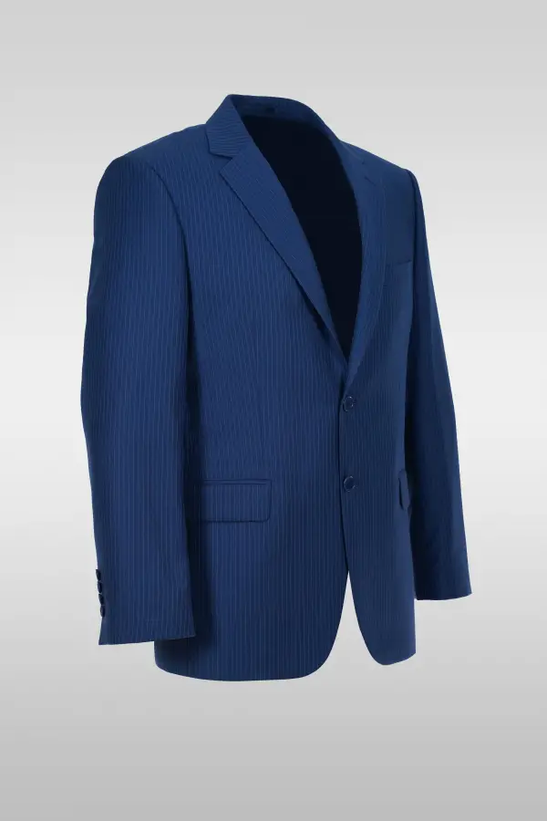 Striped Parliament Blue Suit