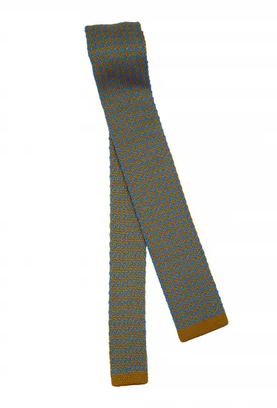 Blue Yellow Patterned Tie