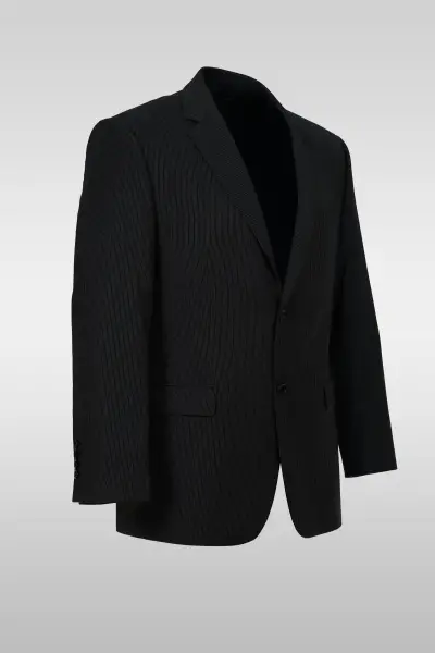 Dark Gray Striped Suit