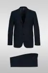 Striped Dark Navy Blue Suit