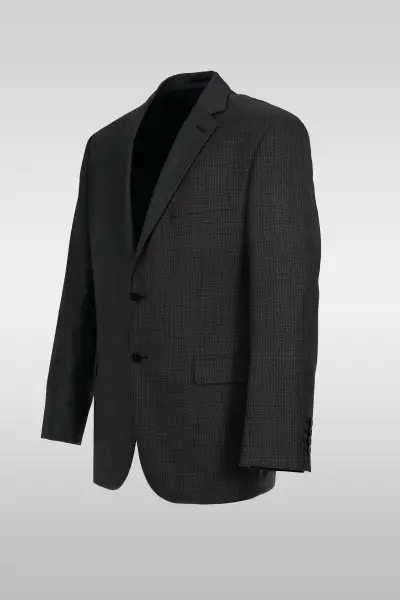 Plaid Light Gray Suit