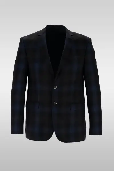 Black Blue Check Jacket