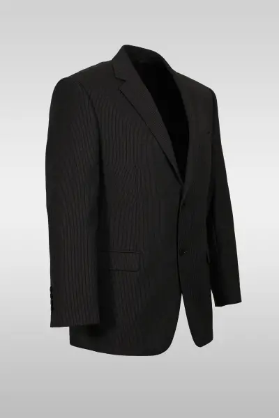 Dark Gray Striped Suit