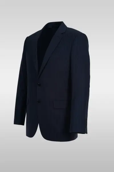 Striped Navy Blue Suit