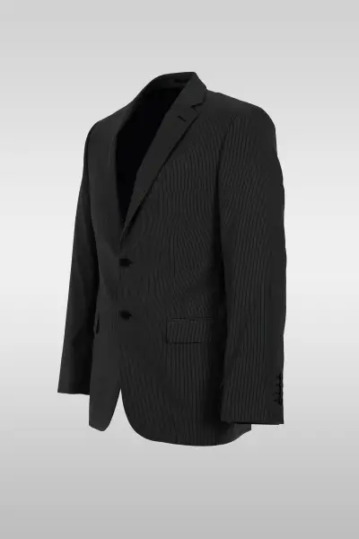 Dark Gray Striped Suit