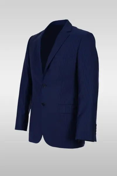 Striped Navy Blue Suit