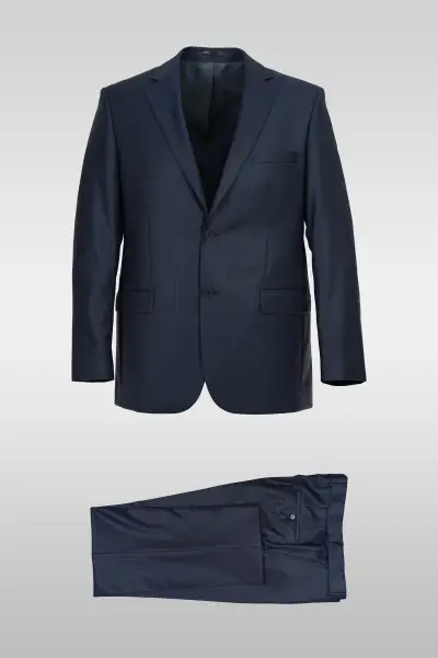 Striped Navy Blue Suit