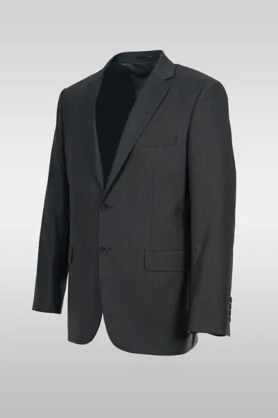 Dark Gray Striped Suit