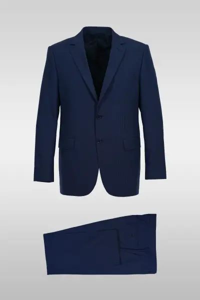 Striped Navy Blue Suit