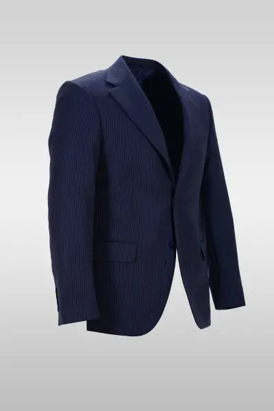 Navy Striped Suit