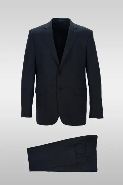 Dark Gray Patterned Suit