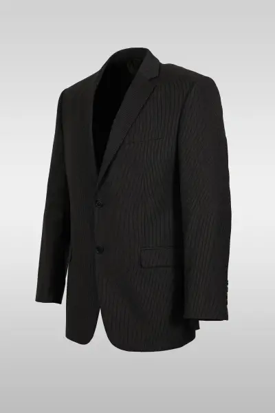 Dark Gray Striped Suit