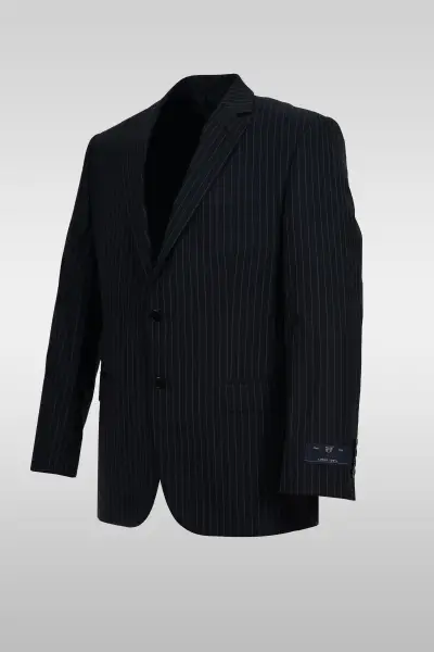 Dark Gray Striped Suit