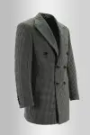 Gray Checkered Buttoned Coat