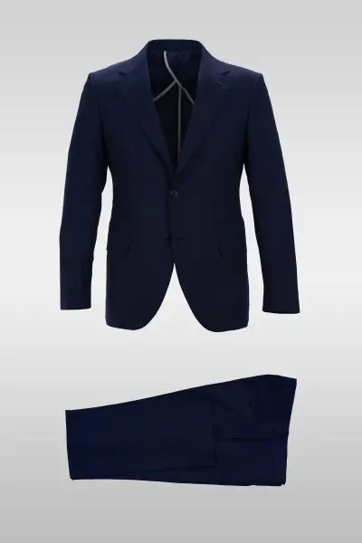 Navy Checked Suit