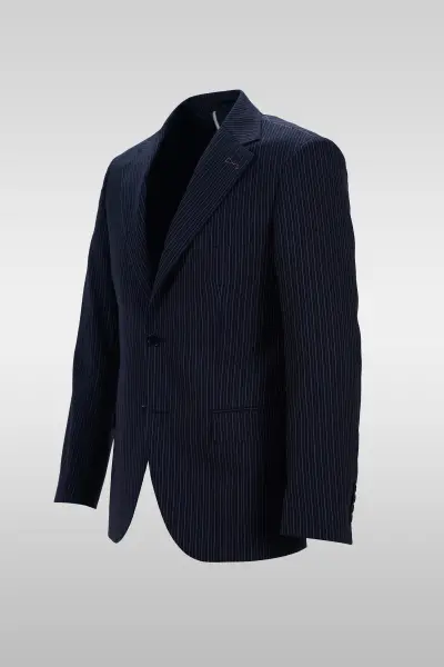 Navy Blue Striped Suit