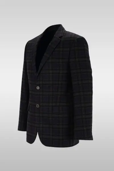 Navy Checkered Jacket