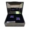 Silver Purple Patterned Cufflink