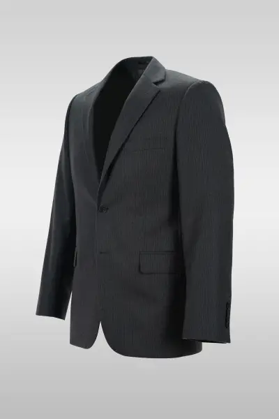 Dark Gray Striped Suit