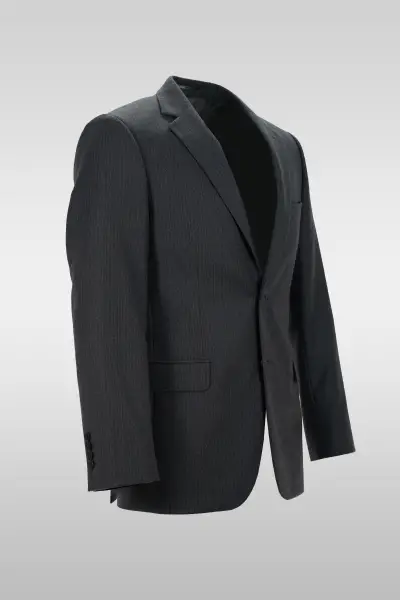 Dark Gray Striped Suit