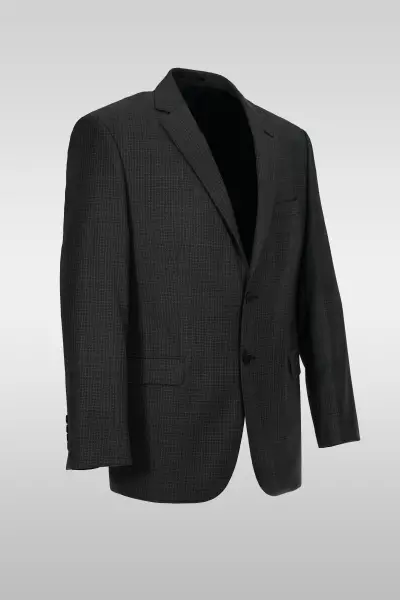 Plaid Light Gray Suit