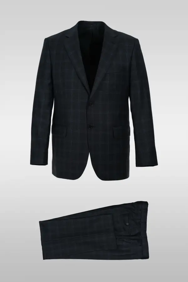 Dark Gray Checkered Suit