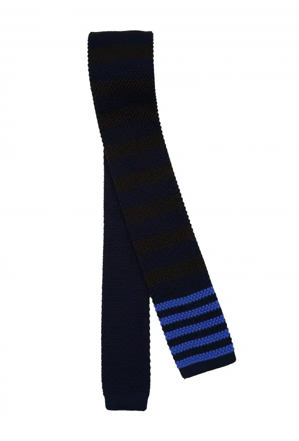 Navy Blue Patterned Tie