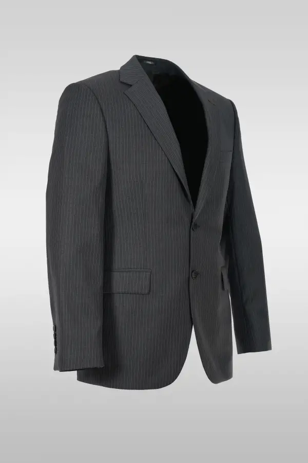 Dark Gray Striped Suit