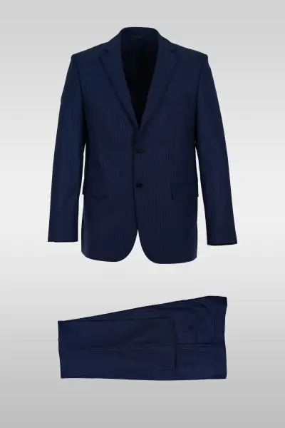 Striped Navy Blue Suit