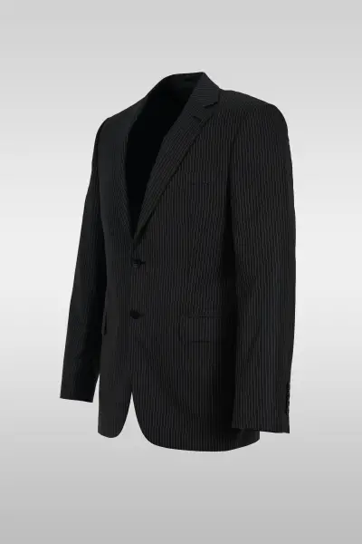 Dark Gray Striped Suit