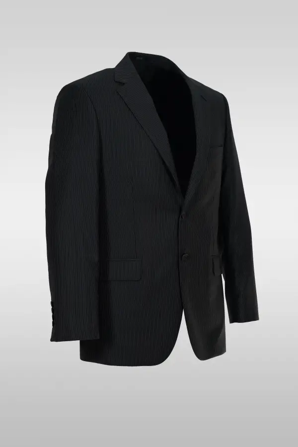 Dark Gray Striped Suit