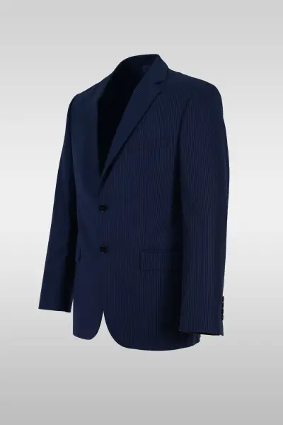 Striped Navy Blue Suit