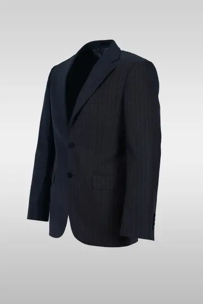 Dark Gray Striped Suit